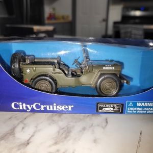 City Crusier Alloy Diecast 1/43 WW II Jeep Military USA Model Car 
